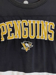 NHL Pittsburgh Penguins Black Long Sleeve Jersey Shirt Embroidered Mens Large - Picture 1 of 8