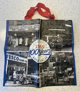Vintage Tesco 100 Years Anniversary Shopping Bag For Life Used - Foto 1 di 3