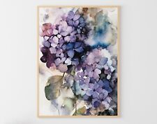 Hydrangea Watercolor Painting Print High Quality Poster choose sizes