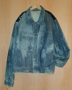 Kenzo HOMME Jeansjacke USED Batik Domestos Stil Denim Look VINTAGE 80/90er RAR - Bild 1 von 11