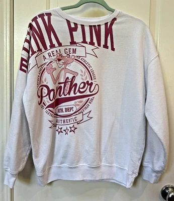Sudadera Pink Panther para mujer cuello redondo Think Pink mediana Y2K retro dibujos animados Foto 1 de 4
