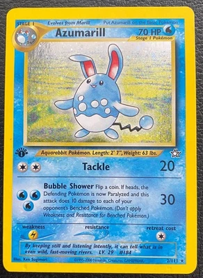 Azumarill 2/111 Neo Genesis (2000) 1st edition - Vintage WOTC Holo Rare - LP/MP - Image 1 of 4