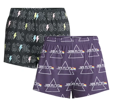 Pink Floyd AC/DC 2 Pack Women's Sleep Short Boxer Short Size 2X (18W-20W) - Image 1 of 3