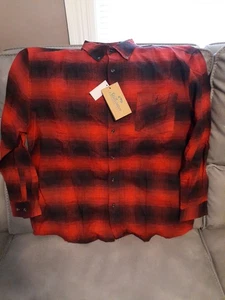 Camicia di flanella a quadri Stillwater Supply Co. classica rossa/nera nuova con etichette grunge punk 2X - Foto 1 di 6
