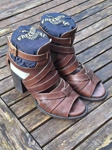 Freebird by Steven Claw Gr. 8 cognacbraun Riemchen Gladiator Sandalen Absatz Leder - Bild 1 von 24