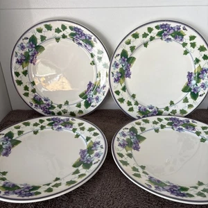 Set of 4 Waverly Garden Room Sweet Violet 11 Inch Dinner Plates - Picture 1 of 11