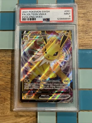 GRADED PSA 9 2021 Pokemon SWSH FA/Jolteon VMax Evolving Skies #051 - Image 1 of 2