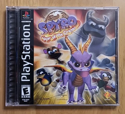 Spyro Año del Dragón 2000 PlayStation 1 PS1 Completo CIB Etiqueta Negra Foto 1 de 4