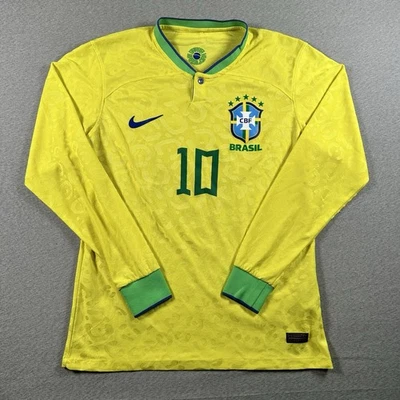 Camiseta Nike ADV Brasil 2022 Home Auténtica Dri-Ft L Copa Mundial Neymar Manga Larga Foto 1 de 4