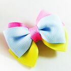 Usa Seller Handmade Fabric Hair Clip  Pin Child Kid Bow Fashion Blue Pink Yellow