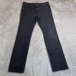 ZILLI Jeans Men's 32x30 Black Slim Fit Denim Flap Pocket Made in Italy - Picture 1 of 14
