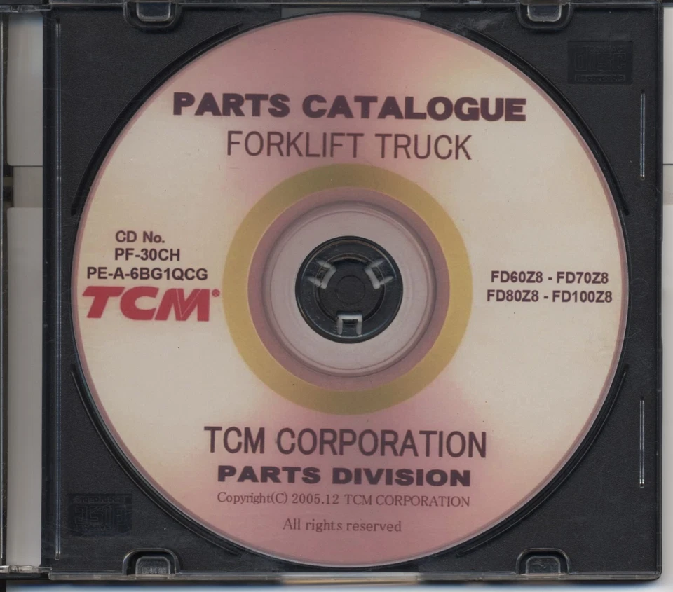 TCM FD60Z8 / FD70Z8 / FD80Z8 / FD100Z8 Part Manual CD Version PF-30CH - Image 1 of 1