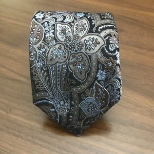 Robert Talbott Best of Class Paisley-Seidenkrawatte Made in USA schwarz grau blau - Bild 1 von 8