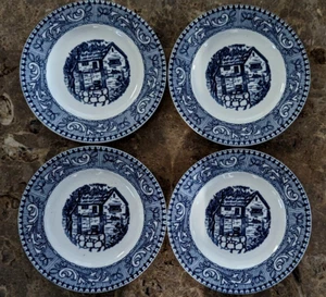 Homer Laughlin 6" Bread & Butter Plate Shakespeare Country Blue Scroll Set of 4 - Picture 1 of 6