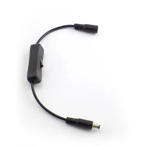 DC Jack Male to Female Power Adapter Cable Connector with Switch 5.5 x 2.1mm - Picture 1 of 5