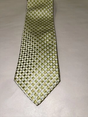 Corbata Ike Behar para hombre 100 % seda geométrica sin luz/dorada, hecha a mano, EE. UU. Foto 1 de 4