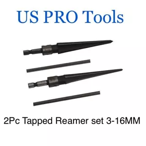 US PRO TOOLS 2PC Tapered Reamer Set 3 - 16mm For Hand & Power Tool 2946 - Picture 1 of 2