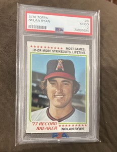 1978 Topps Nolan Ryan # 6 PSA 2 Good
