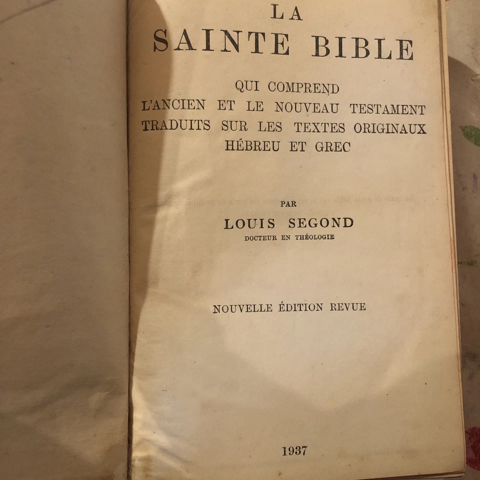 livre la sainte bible par emile segond de 1937 en bon état - Photo 1/1