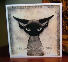 Devon Rex cat ghost painting art greetings card original design Suzanne Le Good