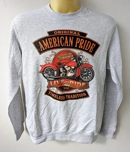American Pride  Sweatshirt Vintage  Pullover L SOL`S Old School Live To Ride - Picture 1 of 1