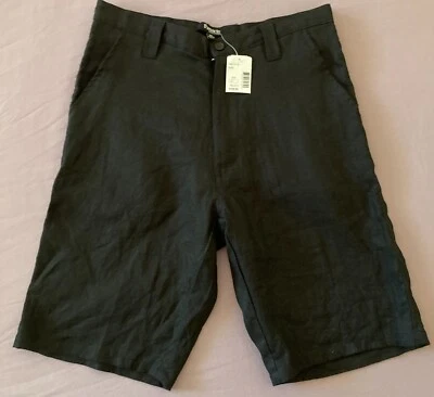 Pantalones Cortos Para Hombre THREADS SAKS FIVE AVENUE Negros 100% Lino 30 NUEVOS NUEVOS CON ETIQUETAS ¡Impresionantes! Foto 1 de 4