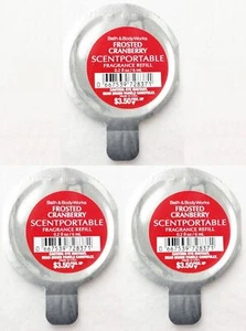 3 Bath Body Works Scentportable FROSTED CRANBERRY Duftöl Nachfüllscheibe Auto Lüftung - Bild 1 von 1