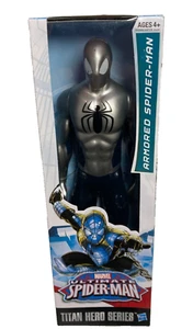 MARVEL TITAN HERO 1:6 ARMORED SPIDERMAN FIGURE 2014 SILVER 3252B HASBRO - Picture 1 of 4