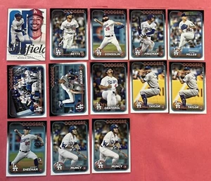 Lote de 13 tarjetas de béisbol 2024 Topps Serie 1 LOS ANGELES DODGERS 1 RC 1 FS CASI NUEVO+ - Imagen 1 de 2