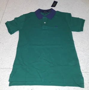 NWT POLO RALPH LAUREN BOY COLORBLOCKED LITTLE PONY GREEN RUGBY SHIRT SHORT SLEEV - Picture 1 of 2