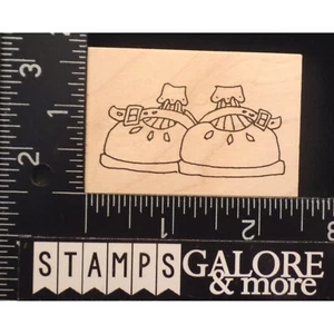 Judith Rubber Stamps G-137 SKETCHED GIRL MARY JANE SHOES RUFFLED SOCKS #W07 - Picture 1 of 2