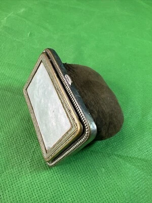 Antique Brass and Leather Coin Purse, Early 1900s, Working Clasp 2 3/4x 1 3/4” - Image 1 of 4