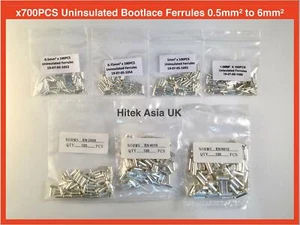 700 Pcs Non Un-insulated Bootlace Ferrules Kit Cord End Terminals 0.5- 6mm² - Picture 1 of 2