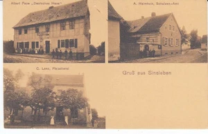 Postal Sajonia Anhalt Sinsleben Schulzenamt carnicería posada - Imagen 1 de 2