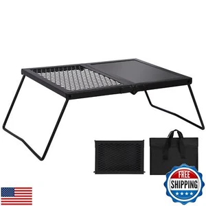 REDCAMP Folding Campfire Grill Heavy Duty Steel Grate, Portable Camp Fire Coo - Picture 1 of 5