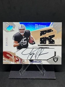 Teyo Johnson 2003 SPx Rookie Patch Auto /450 Player-Worn #206 Oakland Raiders - Bild 1 von 2