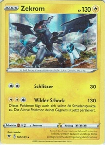 Pokemon Karte Schwert&Schild Farbenschock 60/185 Zekrom Holo - Bild 1 von 1