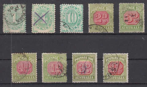 MZ20660/ AUSTRALIA - POSTAGE DUE - 1902 / 1938 USED SELECTION - CV 260 $ Cover