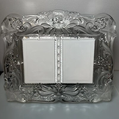 Mikasa Vintage Memories Duet Floral Glass Frame 11.5" Wide For 3X5 Photos - Image 1 of 4