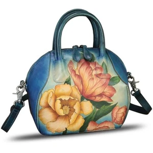 Cartera y bolso de mano de cuero genuino para mujer bolso bandolera pintado a mano - Imagen 1 de 7