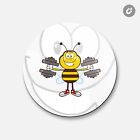 Animal de gym Happy Bee Training | Aimant décoratif rond 4'' X 4''