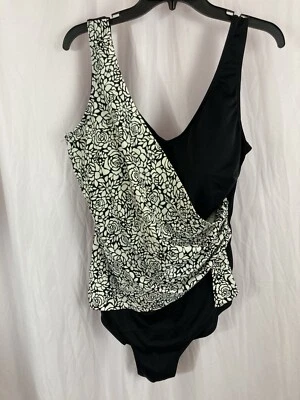 It Figures One Piece Black and White Swimsuit Plus Size 22 - Image 1 of 4