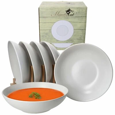 White Biata 6er Set Suppenteller tief 550ml Weiß 6 Personen Soup Bowl Schale - Bild 1 von 4