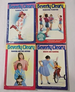 Beverly Cleary Chapter Book Lot 4 Vtg Books 1st Avon Camelot Printing Romana - Picture 1 of 24