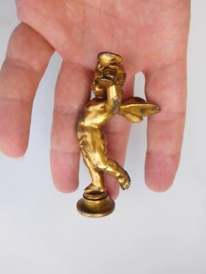 Charming French Victorian 19th Century Nude Gilt Bronze Fairy Seal Sculpture🧚 - Image 1 of 4