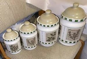 Contenitori cucina ceramica vintage Savory Tyme design erbe barattolo 4-5-6- 7” - Foto 1 di 11