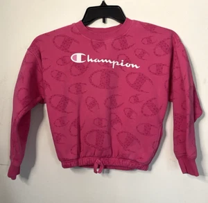 CHAMPION Girl's Fleece Sweatshirt Hot Pink Size S - Picture 1 of 4