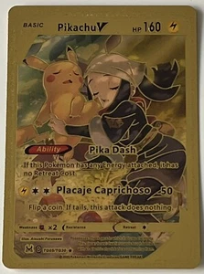1 Basic Pikachu V Ability Pika Dash Pokemon Gold Foil Cards - TCG Deck Gold Foil - Picture 1 of 2