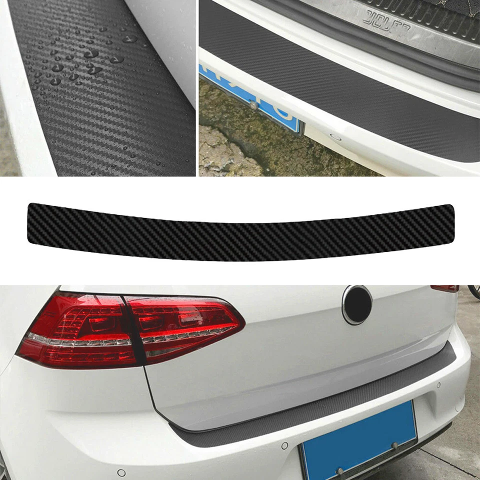 104cm Car Rear Door Sill Plate Bumper Guard Protector Strip Trim Carbon Fiber