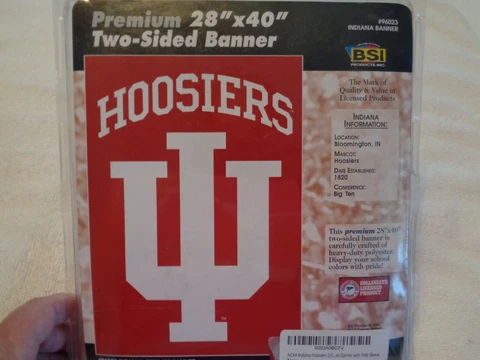 NCAA Hoosiers Two Sided Banner Pole Sleeve 28" X 40" Premium Licensed Heavy Duty Cover